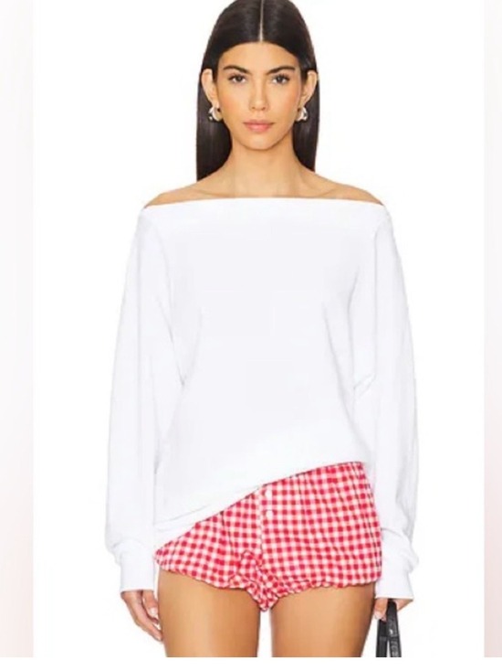 Free People Tops - Free People White Off Shoulder Thermal Long Sleeve
